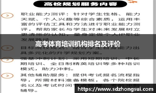 高考体育培训机构排名及评价