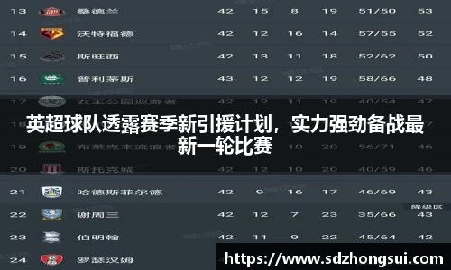 英超球队透露赛季新引援计划，实力强劲备战最新一轮比赛